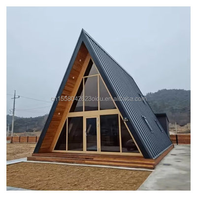 Tubes carrées en acier galvanisé Structure principale Hôtel Triangle Un cadre Kit de maison préfabriquée pour le luxe