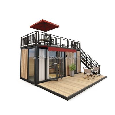fenêtre en alliage d'aluminium 20ft/40ft bâtiments de conteneurs en bois minuscules d'un étage pour les appartements d'hôtel, les villas ou les cabines