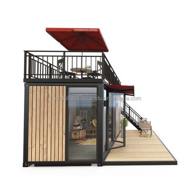 fenêtre en alliage d'aluminium 20ft/40ft bâtiments de conteneurs en bois minuscules d'un étage pour les appartements d'hôtel, les villas ou les cabines