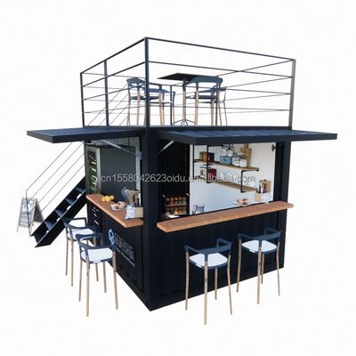 10ft Mini Pop-up Shop tubes carrés en acier galvanisé à deux étages contenant pop-up Bar contenant café