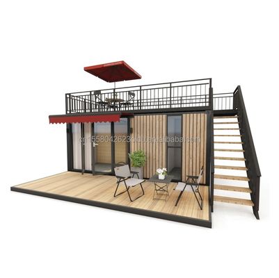 fenêtre en alliage d'aluminium 20ft/40ft bâtiments de conteneurs en bois minuscules d'un étage pour les appartements d'hôtel, les villas ou les cabines