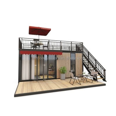 fenêtre en alliage d'aluminium 20ft/40ft bâtiments de conteneurs en bois minuscules d'un étage pour les appartements d'hôtel, les villas ou les cabines