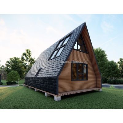 Hôtels maisons en bois avec conception triangulaire contenant de style moderne et 50/75/100mm ondes panneau sandwich mur dans l'UE
