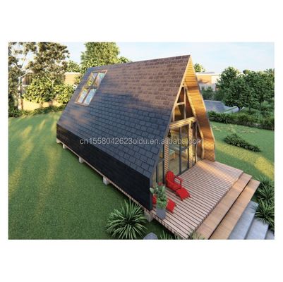 Hôtels maisons en bois avec conception triangulaire contenant de style moderne et 50/75/100mm ondes panneau sandwich mur dans l'UE