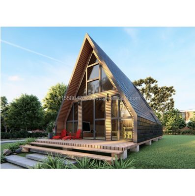 Hôtels maisons en bois avec conception triangulaire contenant de style moderne et 50/75/100mm ondes panneau sandwich mur dans l'UE
