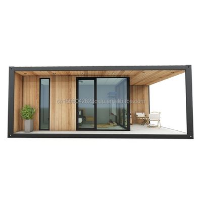 Maison en bois moderne de luxe de 20 pieds / 40 pieds Structure en acier Maison minuscule Senglin Maison de vacances pliable avec couleur personnalisée