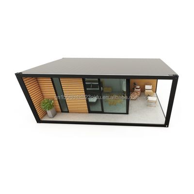 Maison en bois moderne de luxe de 20 pieds / 40 pieds Structure en acier Maison minuscule Senglin Maison de vacances pliable avec couleur personnalisée