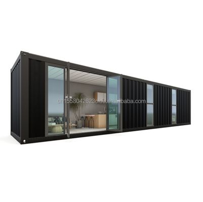 Hôtel 40 pieds préfabriqué conteneur pliable modulaire construire rapidement petite maison avec tubes carrés en acier galvanisé structure principale