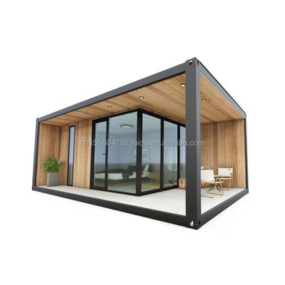 Maison en bois moderne de luxe de 20 pieds / 40 pieds Structure en acier Maison minuscule Senglin Maison de vacances pliable avec couleur personnalisée