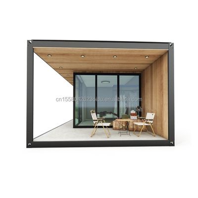 Maison en bois moderne de luxe de 20 pieds / 40 pieds Structure en acier Maison minuscule Senglin Maison de vacances pliable avec couleur personnalisée