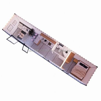 Hôtel 40 pieds préfabriqué conteneur pliable modulaire construire rapidement petite maison avec tubes carrés en acier galvanisé structure principale
