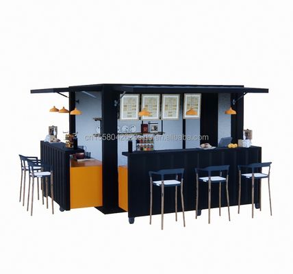 Restaurants de restauration rapide Mini Pop-up Shop Cafés Boutiques mobiles Container Bar à café Maisons au design moderne et fenêtres en alliage d'aluminium