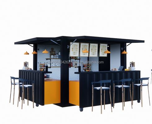 Restaurants de restauration rapide Mini Pop-up Shop Cafés Boutiques mobiles Container Bar à café Maisons au design moderne et fenêtres en alliage d'aluminium