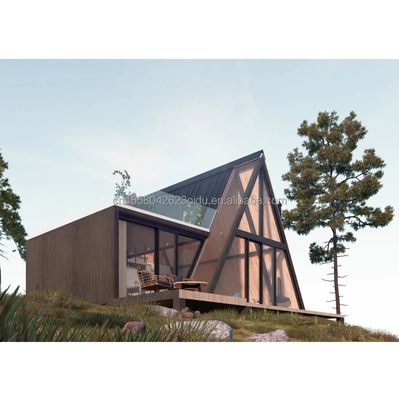 Petite cabine en forme de triangle Un kit de maison à cadre pour vivre dans le style de design chinois avec une couleur personnalisée