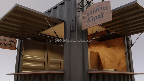 Tubes d'acier galvanisé carré Mini Popup Shop Container mobile Bar à café Maison de 10 pieds Container avec 50mm Mur et 75mm Mur