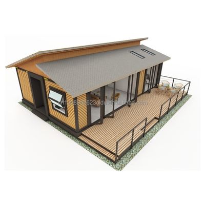 Moderne de l'UE 3 chambres à coucher Container maison de bois paroi extérieure et de l'acier galvanisé pliage 180g pour résidentiel