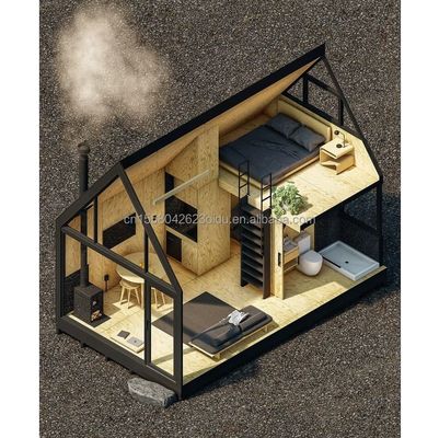 Hôtel Maison de conteneurs triangulaire avec une structure en acier préfabriquée et des murs de panneaux sandwich 50/75/100mm Panneaux ondulatoires