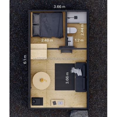 Maison miniature moderne en triangle A Maison préfabriquée remorque en acier plat et panneau sandwich Maison mobile pour hôtel ou autre