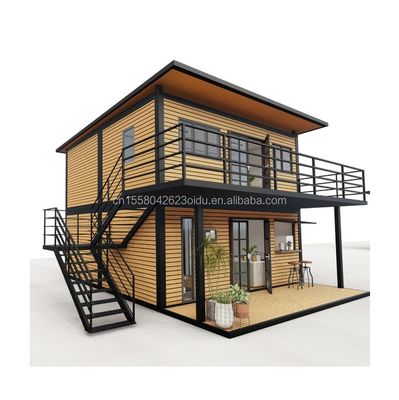 Chambres en bois modernes de 4 chambres Bilayer préfabriqué en acier Container maison expandable