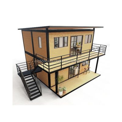Chambres en bois modernes de 4 chambres Bilayer préfabriqué en acier Container maison expandable