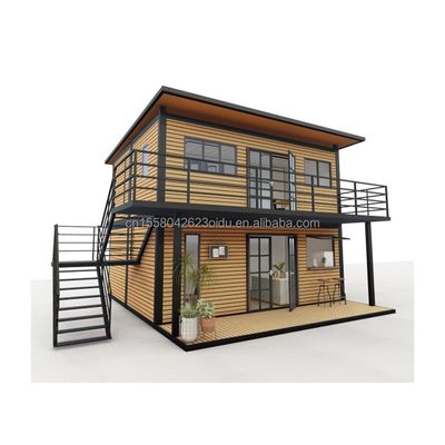 Chambres en bois modernes de 4 chambres Bilayer préfabriqué en acier Container maison expandable