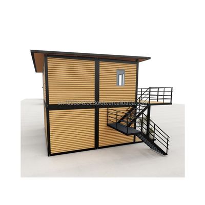 Chambres en bois modernes de 4 chambres Bilayer préfabriqué en acier Container maison expandable