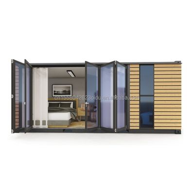 Cadre en acier galvanisé en acier pliant 180g pour 20 pieds Studio Murs extérieurs en bois Container d'expédition Maison Container de style