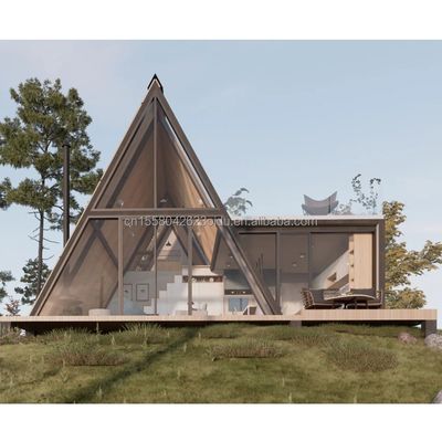 Couleur personnalisée Design de chambre d'hôtel de luxe Container de maison triangulaire pour famille ou villa Fabriqué à partir de tubes carrés en acier galvanisé