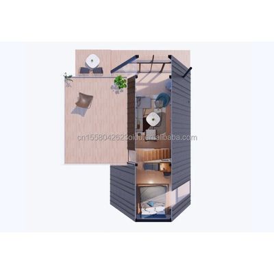 Couleur personnalisée Design de chambre d'hôtel de luxe Container de maison triangulaire pour famille ou villa Fabriqué à partir de tubes carrés en acier galvanisé