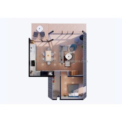 Couleur personnalisée Design de chambre d'hôtel de luxe Container de maison triangulaire pour famille ou villa Fabriqué à partir de tubes carrés en acier galvanisé
