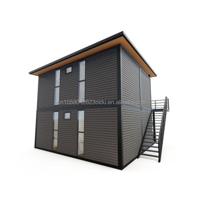 Structure principale Tubes carrées en bois galvanisé en acier 4 chambres Bilayer préfabriqué Container extensible Conception de maison pour le centre commercial