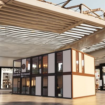 Couleur personnalisée assemblage facile modulaire logement préfabriqué pour restaurant magasin centre commercial supermarché conteneur maison bar design