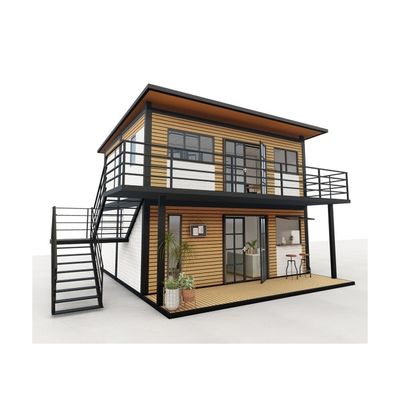 20ft/40ft cadre en acier galvanisé en acier pliant 180g moderne 4 chambres Bilayer préfabriqué maison de conteneur extensible conception pour le centre commercial