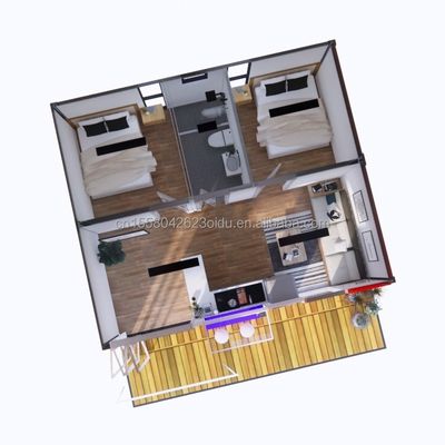 Hôtel Accommodation 2024 Style Luxe maison miniature portable préfabriquée avec 50/75/100mm ondes panneaux sandwich murs et design