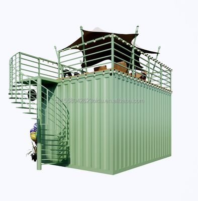 Portable 10ft 20ft Structure en acier préfabriqué Container Houses Bar mobile magasin pour la restauration rapide Mur 50mm Panneau sandwich ondulé