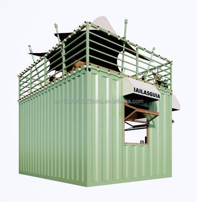 Portable 10ft 20ft Structure en acier préfabriqué Container Houses Bar mobile magasin pour la restauration rapide Mur 50mm Panneau sandwich ondulé
