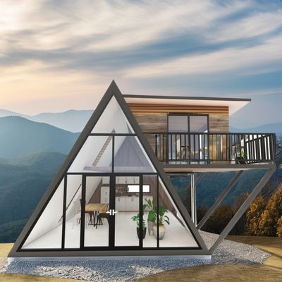 Maison miniature préfabriquée portable avec châssis en acier en acier galvanisé 180g et 50/75/100mm Wave Sandwich Panel Walls
