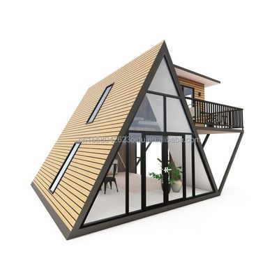 Maison miniature préfabriquée portable avec châssis en acier en acier galvanisé 180g et 50/75/100mm Wave Sandwich Panel Walls