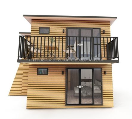 Maison miniature préfabriquée portable avec châssis en acier en acier galvanisé 180g et 50/75/100mm Wave Sandwich Panel Walls
