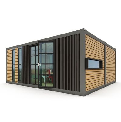 Maison en acier galvanisé pliant 180g Design moderne 2 chambres préfabriquées maison de conteneurs extensible pour l'application du centre commercial