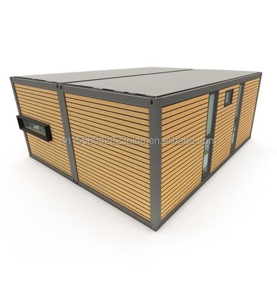 Maison en acier galvanisé pliant 180g Design moderne 2 chambres préfabriquées maison de conteneurs extensible pour l'application du centre commercial