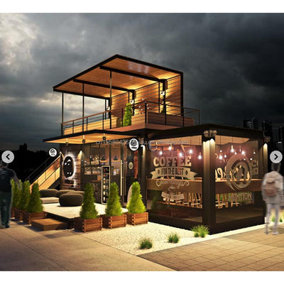 Couleur personnalisée Container préfabriqué de design moderne Thé à lait Café Café Magasin de café Maisons Petite maison de conteneurs modulaires