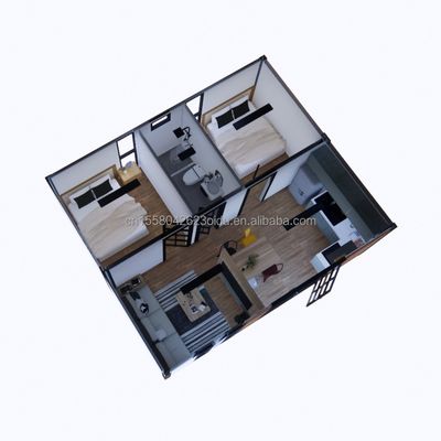 Maison de conteneurs en acier expandable moderne de 2 chambres à coucher Conception préfabriquée pour l'application du centre commercial Variations de couleur personnalisées