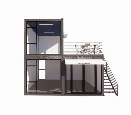 Chambre de luxe de 40 pieds 20 pieds Grand studio en verre Maison en bois mobile Mur 50/75/100 mm Panneau sandwich ondulé Hôtels de couleur personnalisés