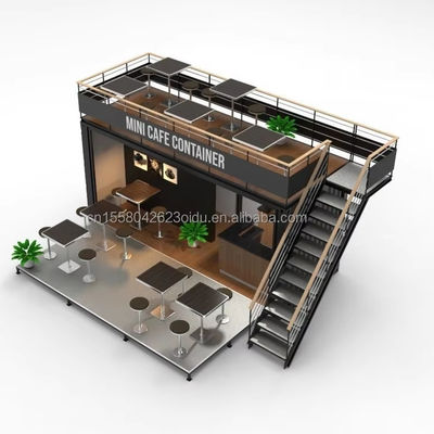Boutique en acier préfabriquée de 10 pieds 20 pieds Container Kiosque Mobile Mini Bar pour cuisine et restaurant en plein air Boutique de design mobile