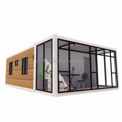 Maison de conteneurs modernes élargis de 20 pieds pour carport mobile préfabriqué panneau sandwich en acier matériel hôtel restaurant bar