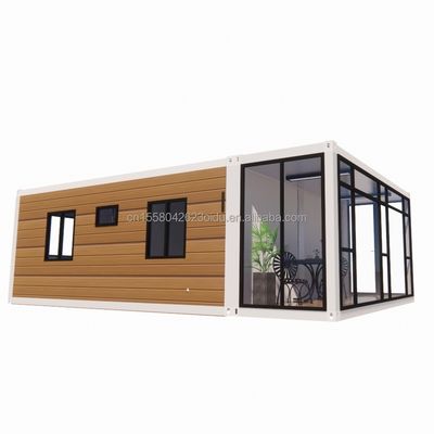 Maison de conteneurs modernes élargis de 20 pieds pour carport mobile préfabriqué panneau sandwich en acier matériel hôtel restaurant bar