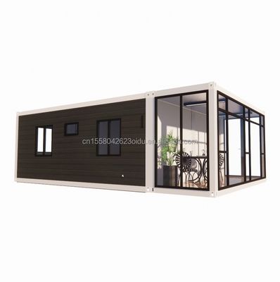 Maison de conteneurs modernes élargis de 20 pieds pour carport mobile préfabriqué panneau sandwich en acier matériel hôtel restaurant bar