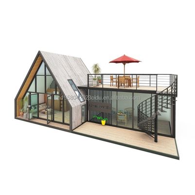 Container en bois de conception moderne de l'UE Maison de vacances pour couples ou hôtel Structure principale Tubes carrées en acier galvanisé