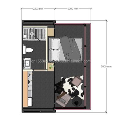 Un panneau sandwich ondulé de 20 pieds contenant une cafétéria de style design moderne à l'hôtel Eu Expansion Garden